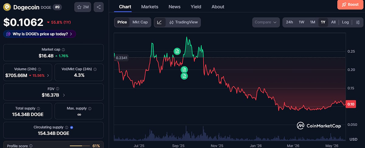 Dogecoin price chart