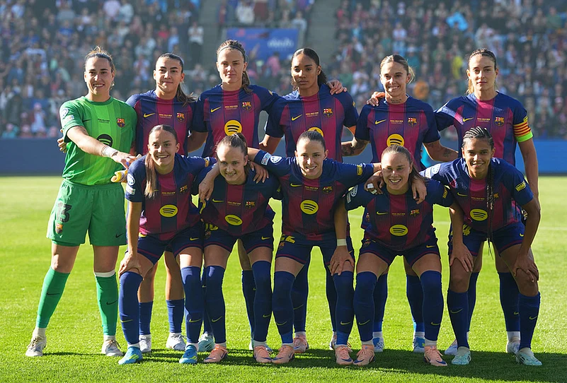 Barcelona vs Lyon Womens Champions League final highlights-Barcelona players