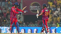 LSG Vs PBKS, IPL 2026: Check Lucknow's Hourly Weather Forecast For Today’s Indian Premier League Match | Photo: PTI/Arun Sharma : Lucknow Super Giants' Mukul Choudhary, left, and Nicholas Pooran celebrate after winning an Indian Premier League (IPL) 2026 T20 cricket match between Lucknow Super Giants and Chennai Super Kings, in Lucknow, Uttar Pradesh.
