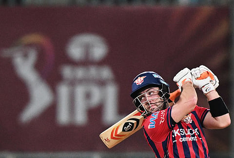 Lucknow Super Giants' Josh Inglis plays a shot during the Indian Premier League cricket match between Lucknow Super Giants and Punjab Kings, in Lucknow.