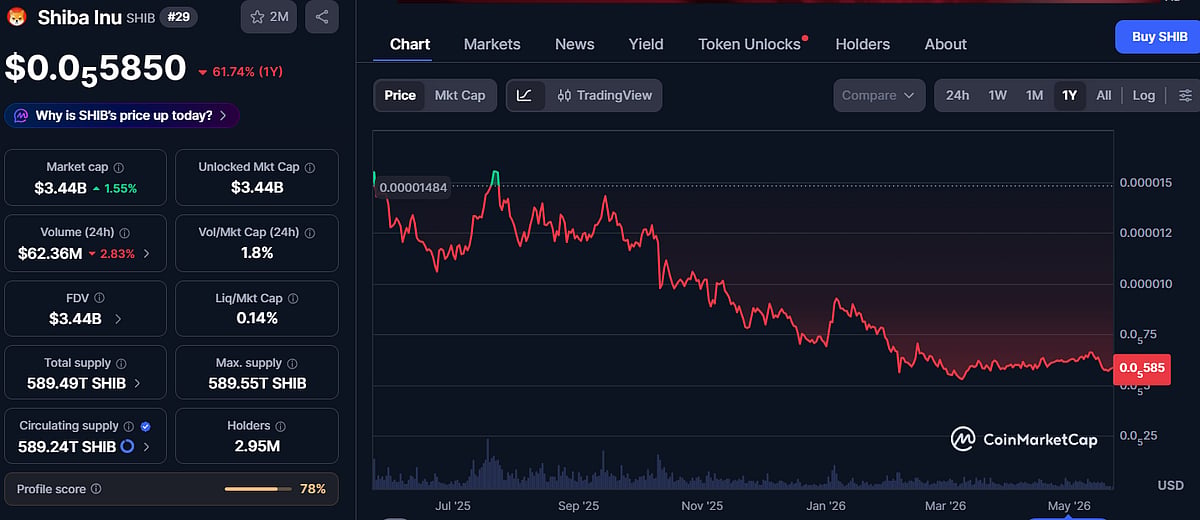 Shiba Inu price chart