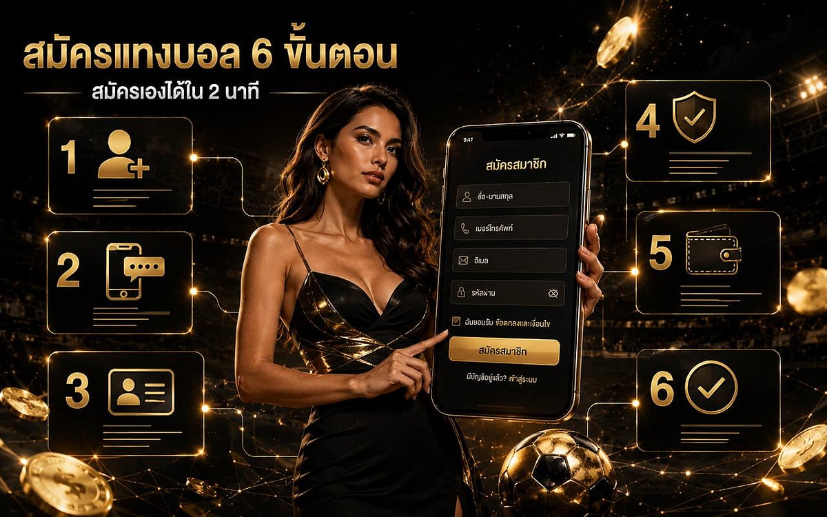 Six step football betting registration infographic