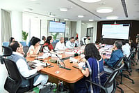 Union Health Minister JP Nadda attending a meeting in WB