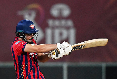 Lucknow Super Giants' Abdul Samad plays a shot during the Indian Premier League cricket match between Lucknow Super Giants and Punjab Kings, in Lucknow.