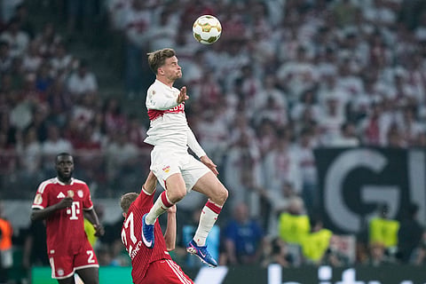 Stuttgart's Maximilian Mittelstaedt in action during the DFB Pokal, German Cup final soccer match between VfB Stuttgart and Bayern Munich in Berlin, Germany.