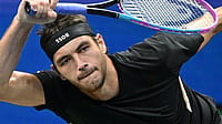 AP Photo : Taylor Fritz in action ahead of French Open 2026. 
