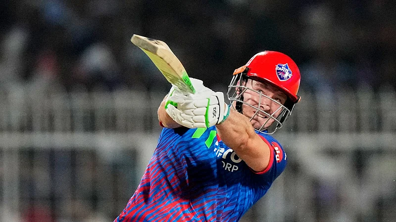 AP Photo/Bikas Das : Delhi Capitals David Miller plays a shot during the Indian Premier League cricket match between Delhi Capitals and Kolkata Knight Riders, in Kolkata , India, Sunday, May 24, 2026.