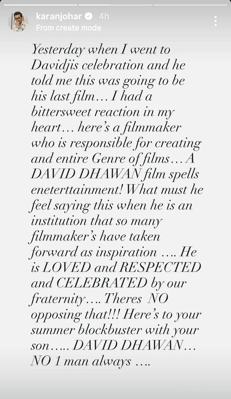 Karan Johar on David Dhawans retirement