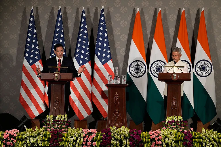 India's Minister of External Affairs S. Jaishankar, right, listens as United States Secretary of State Marco Rubio speaks during a joint press conference following their talks in New Delhi, India. - | Photo: AP/Manish Swarup