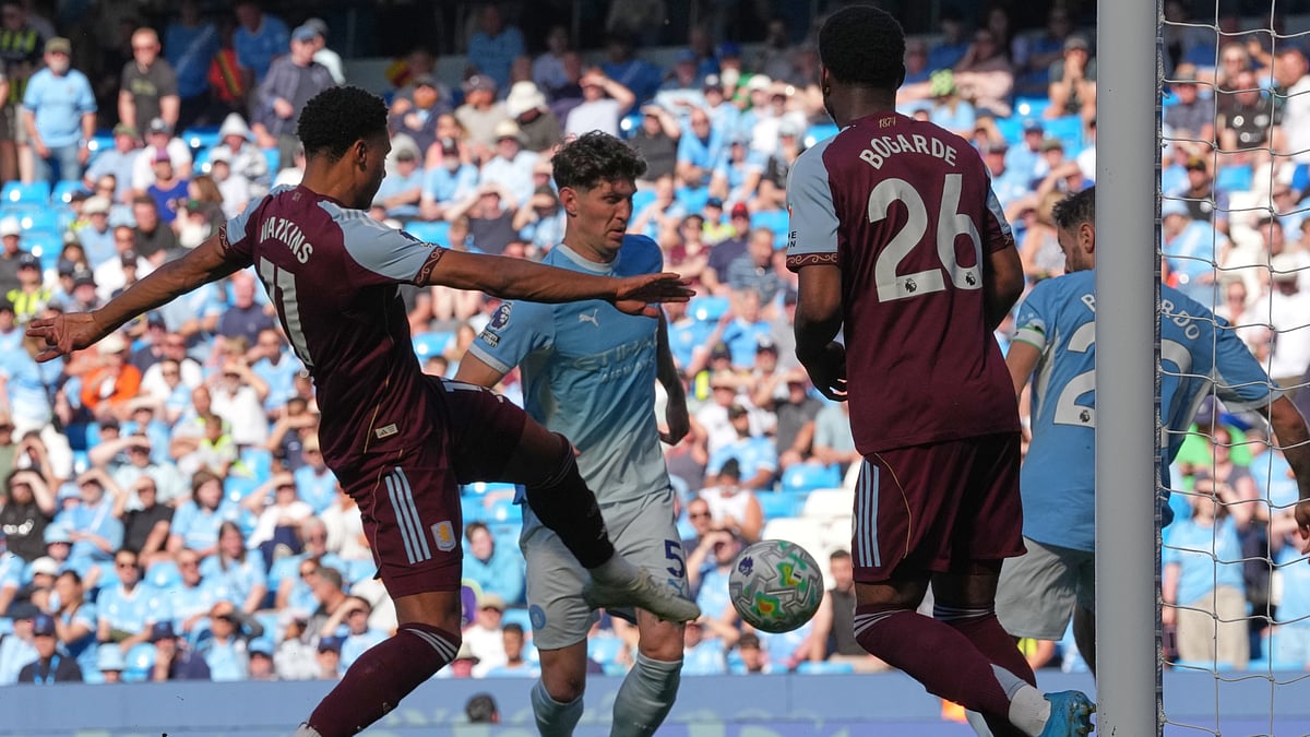 Aston Villa's Ollie Watkins scores during a Premier League soccer match between Manchester City and Aston Villa in Manchester, England, Sunday, May 24, 2026 - (AP Photo/Alastair Grant)