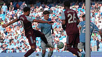 Man City 1-2 Aston Villa Highlights, Premier League 2025-26: Ollie Watkins Brace Downs Guardiola’s Men (AP Photo/Alastair Grant) : Aston Villa's Ollie Watkins scores during a Premier League soccer match between Manchester City and Aston Villa in Manchester, England, Sunday, May 24, 2026