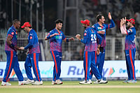 KKR vs DC, IPL 2026: Capitals Crush Knight Riders by 40 Runs in Group-Stage Finale | Photo: AP/Bikas Das : Delhi Capitals' players celebrate after winning the Indian Premier League cricket match against Kolkata Knight Riders, in Kolkata , India.