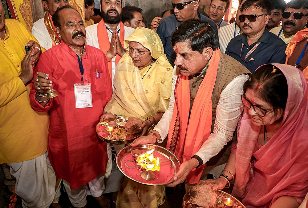 Mohan Yadav offers prayers at Bhojshala after HC verdict in Dhar