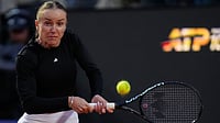 Elena Rybakina Vs Veronika Erjavec LIVE Score, French Open: World No. 2 Targets Smooth Start At Roland-Garros | Photo: AP/Gregorio Borgia : Elina Svitolina of Ukraine returns the ball to Elena Rybakina of Kazakhstan during their quarter-final match at the Italian Open tennis tournament in Rome, Wednesday, May 13, 2026.