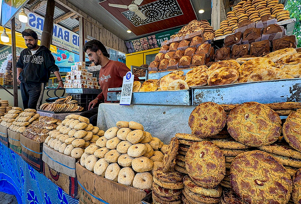 Traditional bakery items displayed ahead of Eid-ul-Adha in Anantnag