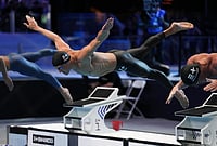 Enhanced Games 2026 In Pics: A Pro-Doping Event And USD 1 Million Pay Out | Photo: AP/Jae C. Hong : Marius Kusch, of Germany, competes in the men's 100-meter butterfly final at the Enhanced Games in Las Vegas.