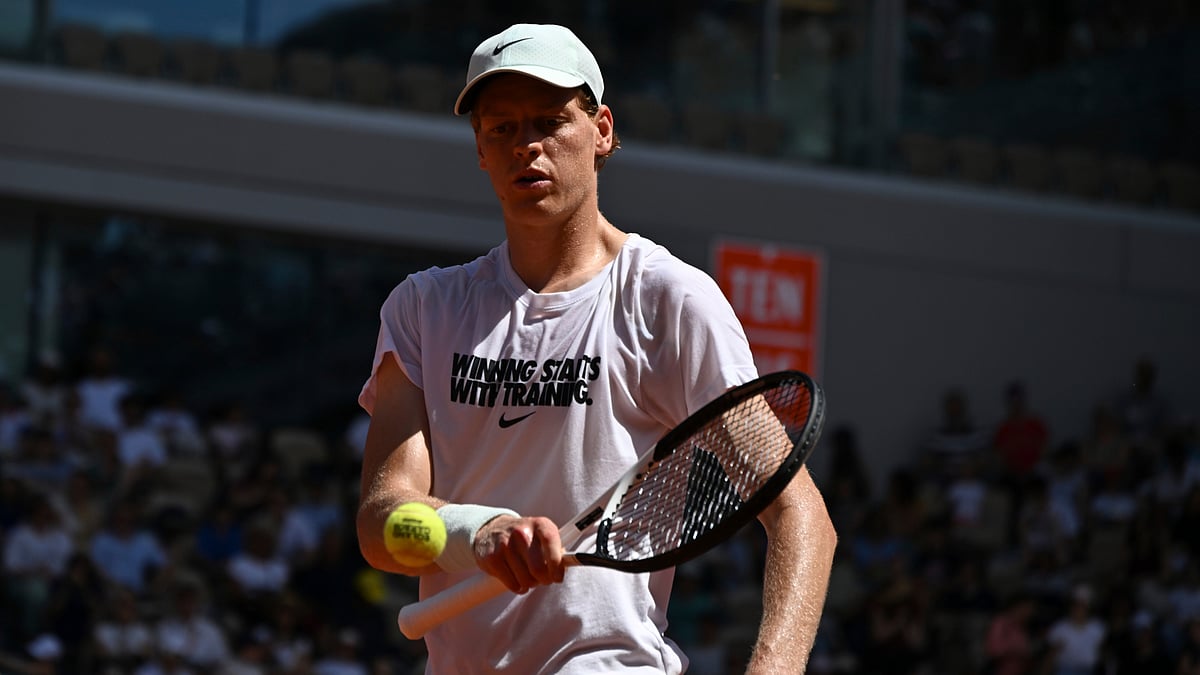 Italy's Jannik Sinner attends a training session at the French Open tennis tournament in Paris. - AP Photo