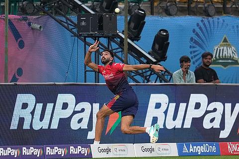 Royal Challengers Bengaluru's Devdutt Padikkal during a practice session ahead of an Indian Premier League (IPL) 2026 T20 first qualifier cricket match between Royal Challengers Bengaluru and Gujarat Titans, in Dharamshala, Himachal Pradesh.