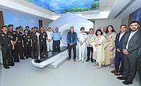 Army Hospital Introduces Advanced Radiation Machine To Strengthen Cancer Care Defence Secretary and military officials stand around a newly commissioned Halcyon Linear Accelerator