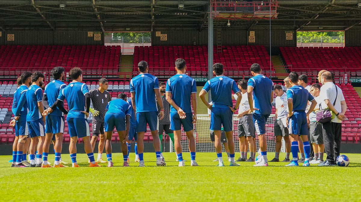 Indian players train in London ahead of their Unity Cup 2026 match against Jamaica. - AIFF
