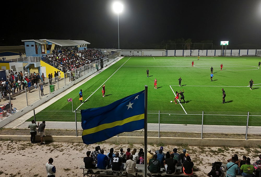 Inter Willemstad and Centro Dominguito play a local league soccer match in Willemstad, Curacao.