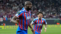 AP : Jean-Philippe Mateta celebrates after scoring during the Europa Conference League final soccer match between Crystal Palace and Rayo Vallecano in Leipzig