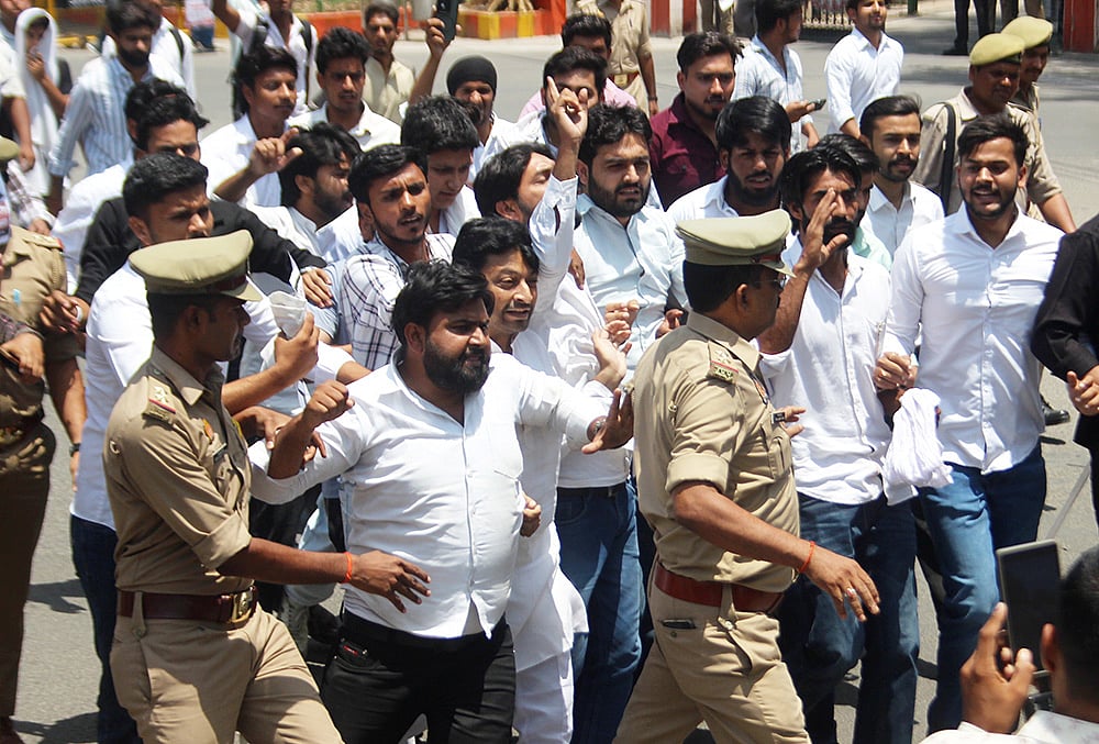 Police stop students marching over IIMT student death in Meerut