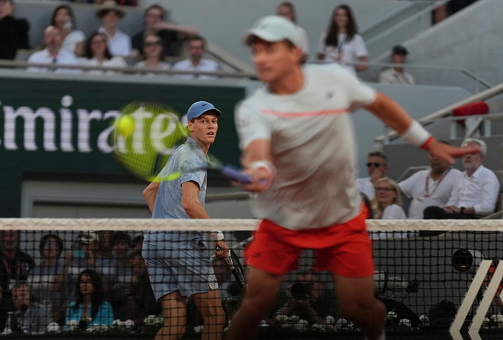 Jannik Sinner French Open match pictures
