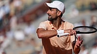 Novak Djokovic Vs Joao Fonseca LIVE Streaming, French Open 2026: When, Where To Watch Men’s Singles 3rd Round Clash | Photo: AP/Thibault Camus : Novak Djokovic of Serbia reacts as he plays against Valentin Royer of France during their second round men's singles tennis match at the French Open tennis tournament in Paris.