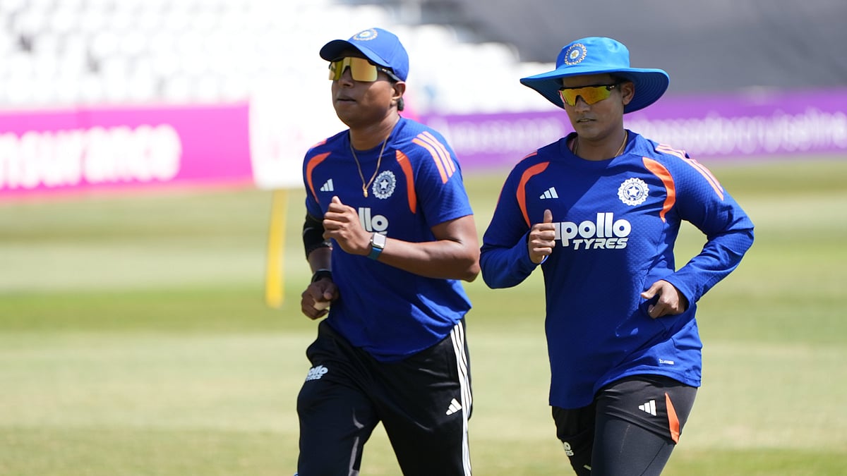 Team India cricketers in training ahead of the 1st T20I match against England.  - BCCIWomen/X