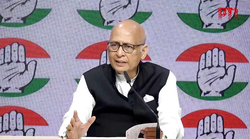 Congress leader Dr Abhishek Manu Singhvis address from the Congress party headquarters