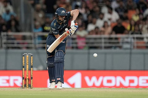 Gujarat Titans' captain Shubman Gill plays a shot during the Indian Premier League cricket match between Gujarat Titans and Rajasthan Royals in New Chandigarh, India/