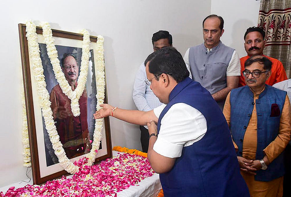 Nitin Nabin, CM Dhami visit BC Khanduris residence