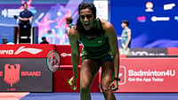 Photo: Badminton Photo : PV Sindhu celebrates after entering the Singapore Open 2026 quarter-final.