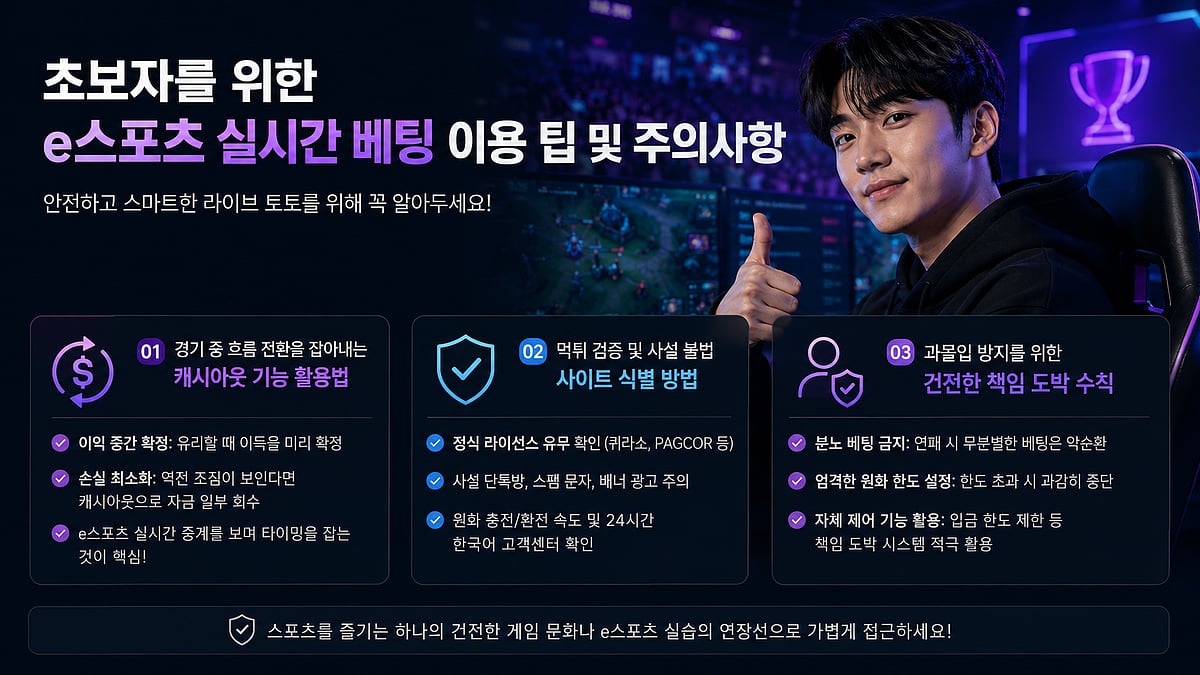 초보자를 위한 e스포츠 실시간 베팅 이용 팁 및 주의사항