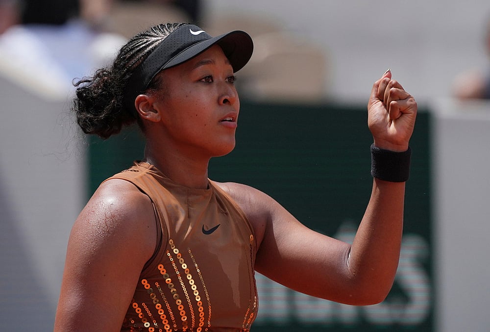 Naomi Osaka of Japan celebrates winning the third round women's singles tennis match against against Iva Jovic of the U.S. at the French Open tennis tournament in Paris. - | Photo: AP/Thibault Camus