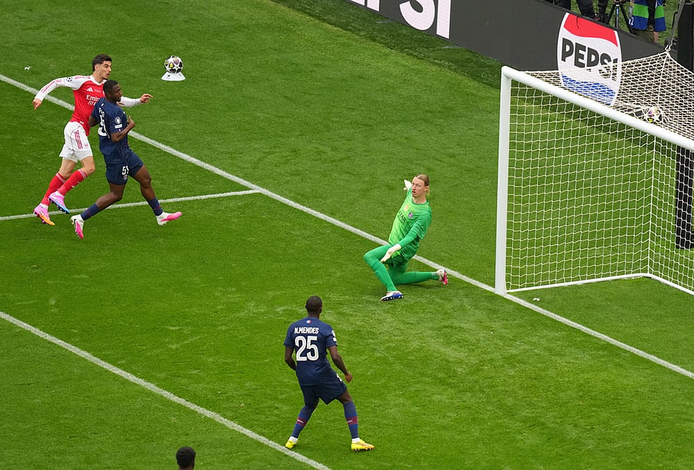 PSG vs Arsenal UEFA Champions League final Puskás Aréna photos-Arsenals Kai Havertz