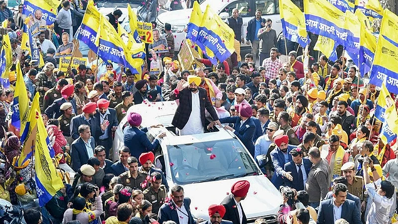 | Photo: @BhagwantMann on X via PTI : AAP’s Punjab Sweep: A Dress Rehearsal For 2027 Or Just Incumbency Advantage?