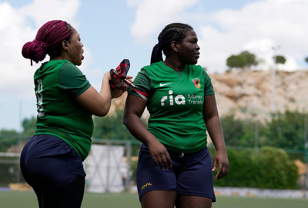 Athens migrant football tournament-Amelie Nguedia