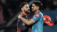 (AP Photo/Ashwini Bhatia) : Royal Challengers Bengaluru's Virat Kohli, left, and Gujarat Titans' captain Shubman Gill greet each other at the end of the Indian Premier League cricket match between Gujarat Titans and Royal Challengers Bengaluru in Dharamshala, India, Tuesday, May 26, 2026