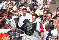 Eggs, Shoes Hurled At Abhishek Banerjee During Visit To Post-Poll Violence Victims In Bengal | Photo: PTI : Eggs, Shoes Hurled At Abhishek Banerjee During Visit To Post-Poll Violence Victims in Bengal