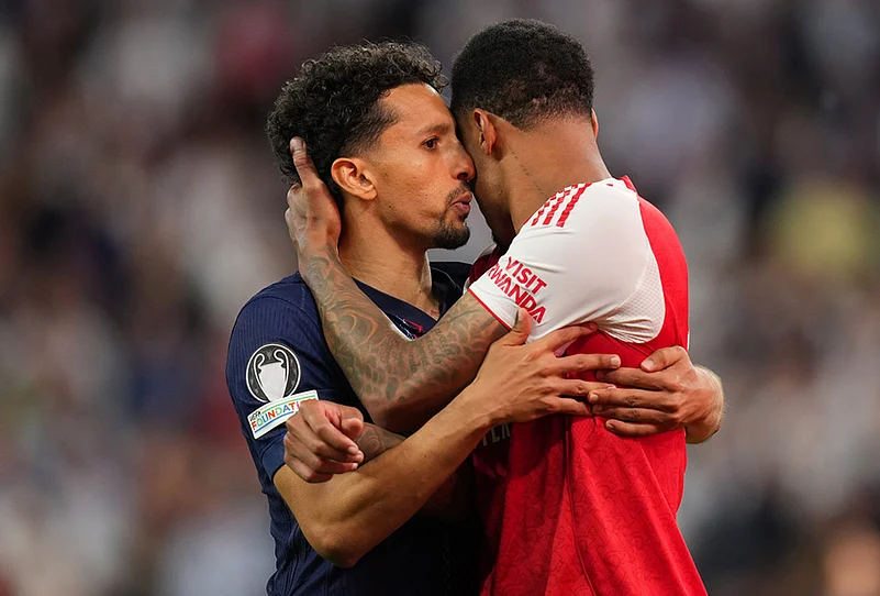 PSG vs Arsenal UEFA Champions League final Puskás Aréna photos-Marquinhos