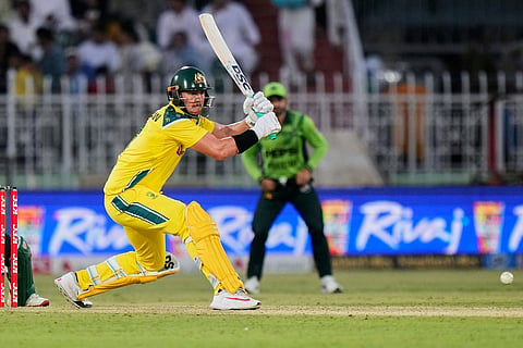 Australia's Matt Renshaw plays a shot during the first One Day International cricket match between Pakistan and Australia, in Rawalpindi, Pakistan.