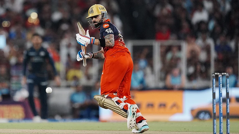 Royal Challengers Bengaluru's Virat Kohli plays a shot during the Indian Premier League (IPL) 2026 Final T20 cricket match between Royal Challengers Bengaluru and Gujarat Titans, in Ahmedabad, Gujarat, Sunday, May 31 - PTI