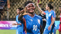 | Photo: X/IndianFootball : India’s Pyari *Xaxa celebrates after scoring in the SAFF Women’s Championship match against Bangladesh on May 31, 2026.