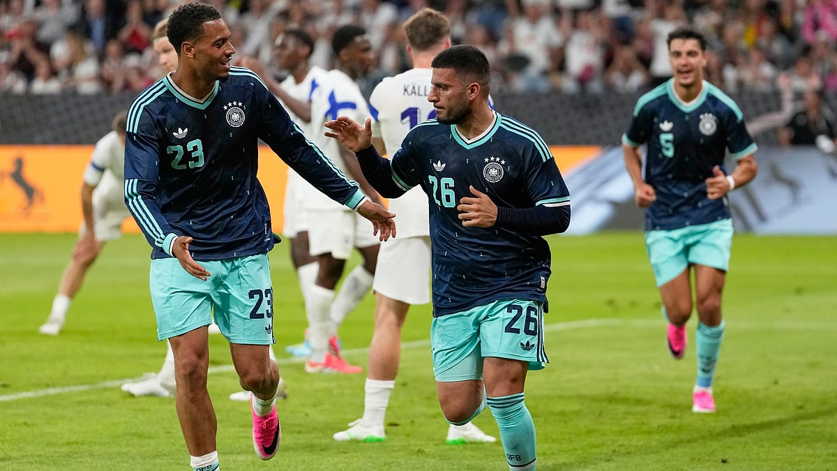 Germany’s Deniz Undav, center, celebrates scoring his side’s opening goal during the friendly soccer match between Germany and Finland in Mainz, Germany, Sunday, May 31, 2026. - | Photo: AP/Michael Probst