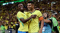Brazil 3-1 Panama LIVE Score International Friendly 2026: Rayan Extends Selecao's Lead AP Photo : Brazil's Casemiro, right, celebrates with teammate Vinicius Junior after scoring his side's second goal against Panama during a friendly soccer match in Rio de Janeiro.