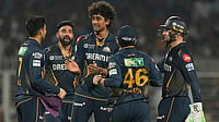 | Photo: AP/Bikas Das : File photo of Sai Kishore in action for Gujarat Titans.