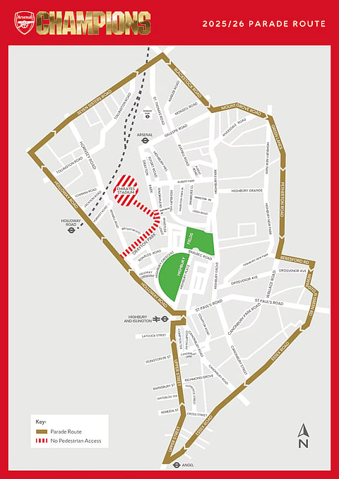 Arsenal parade route