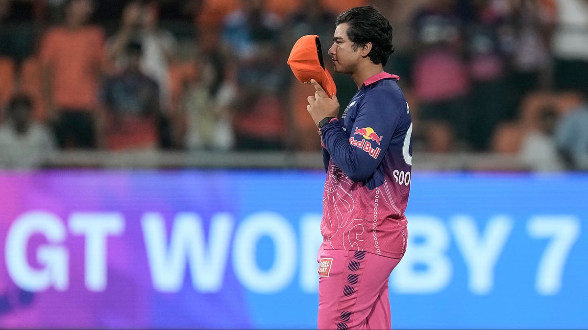 Rajasthan Royals’ Vaibhav Sooryavanshi reacts after Gujarat Titans won against Rajasthan Royals during the Indian Premier League cricket match in New Chandigarh, India, Friday, May 29, 2026. - | Photo: AP/Ashwini Bhatia